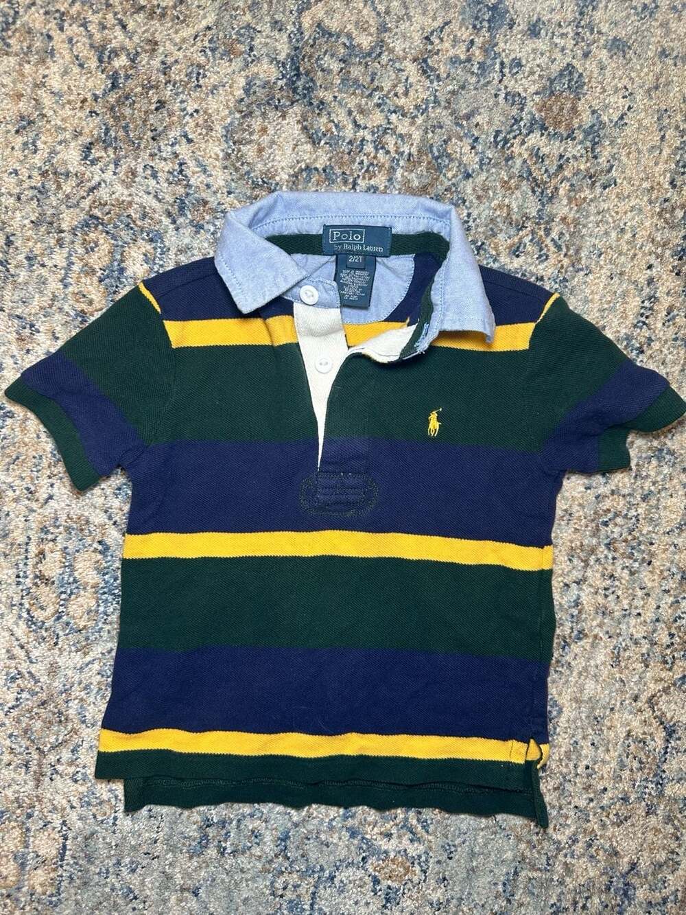 Polo Ralph Lauren Striped Polo Shirt Size 2/2T Multi Color Cotton